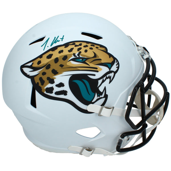 Travis Hunter Autographed Jacksonville Jaguars '24 Alt Full Size Helmet Beckett