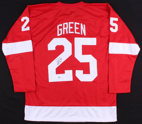 Mike Green Signed Red Wings Home Jersey (Beckett COA) 4xAll Star Defenseman