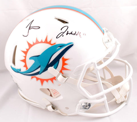J. Waddle T. Hill Signed Dolphins F/S Speed Authentic Helmet- Fanatics/BA W Holo