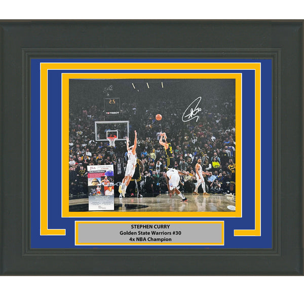 Framed Autographed/Signed Stephen Steph Curry Warriors 16x20 Photo JSA COA #3