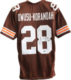 Jeremiah Owusu-Koramoah Autographed Pro Style Size XL Brown Jersey Beckett 59446