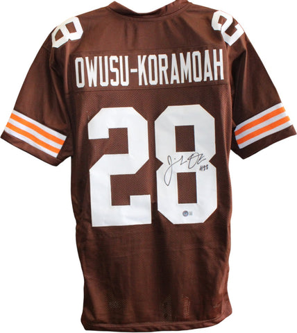 Jeremiah Owusu-Koramoah Autographed Pro Style Size XL Brown Jersey Beckett 59446