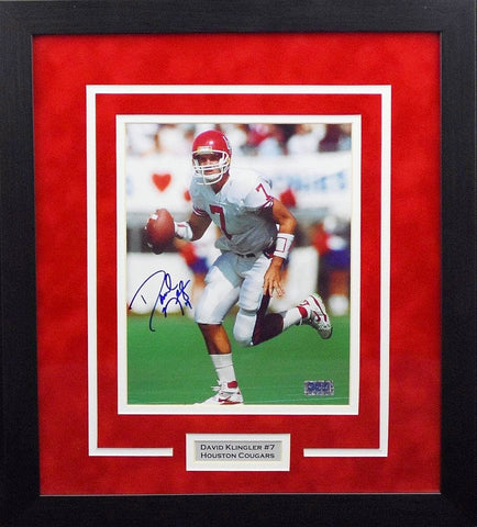 DAVE KLINGLER AUTOGRAPHED HOUSTON COUGARS 8x10 FRAMED PHOTO COA