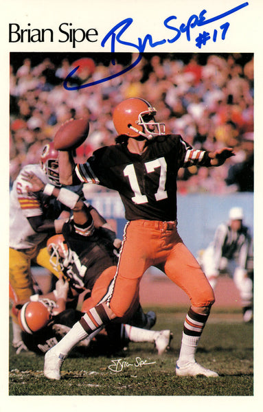 Brian Sipe Autographed Cleveland Browns Mini Poster 2/50 PSA 46178
