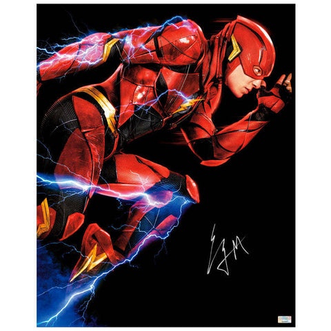 Ezra Miller Autographed 2017 Justice League Flash Scarlet Speedster 16x20 Photo