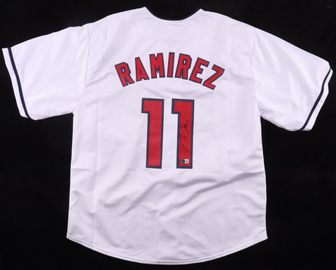 Jose Ramirez Signed Cleveland Guardians White Jersey (Beckett) 2xAll Star 3B
