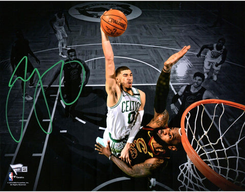 Jayson Tatum Boston Celtics Signed 11'' x 14'' Dunking Spotlight Photo