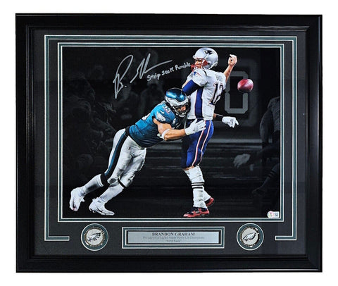 Brandon Graham Signed Framed 16x20 Eagles Photo Strip Sack Fumble BAS ITP