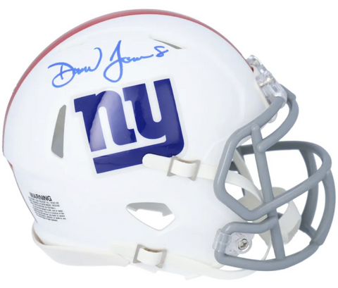 Daniel Jones Autographed Giants White Matte Mini Speed Helmet Fanatics