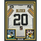FRAMED Autographed/Signed ROCKY BLEIER 33x42 Pittsburgh White Jersey JSA COA