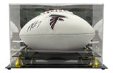 Michael Vick Signed Atlanta Falcons Logo Football BAS w/ Case