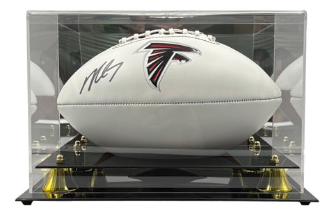 Michael Vick Signed Atlanta Falcons Logo Football BAS w/ Case