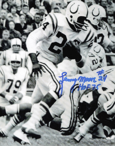 Lenny Moore Autographed Signed 8x10 Photo Baltimore Colts "HOF 75" SKU #245936