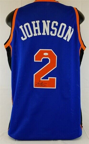 Larry Johnson Signed New York Knicks Jersey (JSA COA) 1991 #1 Overall Draft Pick