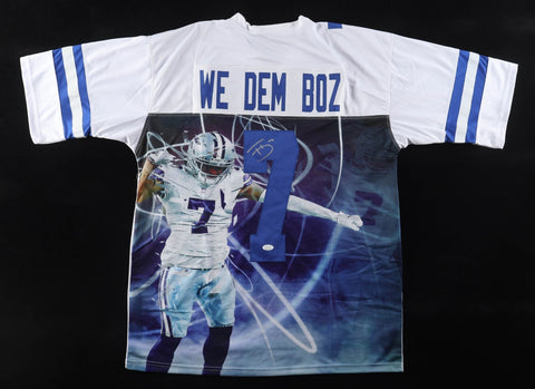 Trevon Diggs Signed Dallas Cowboys We Dem Boz Photo Jersey (JSA COA) All Pro D.B