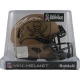 Mike Alstott Autographed Tampa Bay Buccaneers 23 STS Mini Helmet Beckett 50214