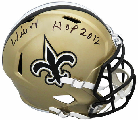 Willie Roaf Signed Saints Riddell Full Size Speed Rep Helmet w/HOF 2012 - SS COA