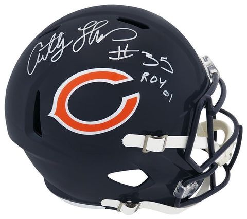 Anthony Thomas Signed Bears Riddell F/S Speed Replica Helmet w/ROY'01 - (SS COA)