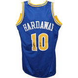 Tim Hardaway Autographed/Signed Pro Style Blue Jersey HOF TRI 43515