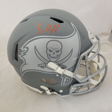 BAKER MAYFIELD SIGNED BUCCANEERS F/S SLATE SPEED AUTHENTIC HELMET BAS QR
