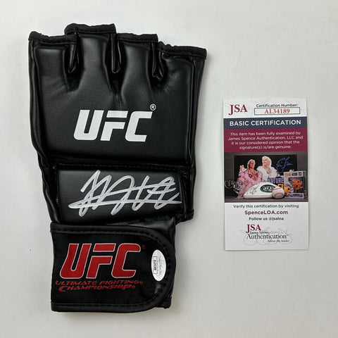 Autographed/Signed Khabib Nurmagomedov Black UFC Glove Ultimate Fighting JSA COA