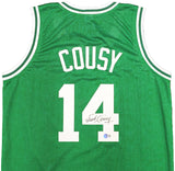BOSTON CELTICS BOB COUSY AUTOGRAPHED GREEN JERSEY BECKETT BAS WITNESS 236642