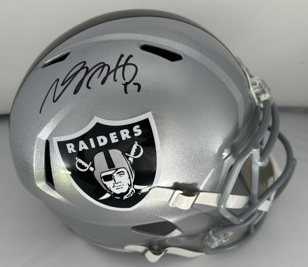 Raiders Receiver DAVANTE ADAMS Signed Full Size Replica Speed Helmet AUTO - BAS