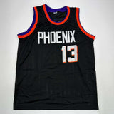 Autographed/Signed Steve Nash Phoenix Black Jersey Beckett BAS COA