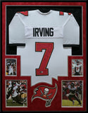 SUEDE FRAMED TAMPA BAY BUCCANEERS BUCKY IRVING AUTOGRAPHED JERSEY BECKETT HOLO