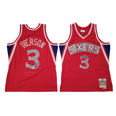 Allen Iverson Signed Philadelphia 76ers Red 1996/1997 Mitchell & Ness Jersey BAS