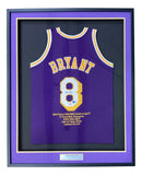 Kobe Bryant Signed Framed Custom Purple Basketball Stat Jersey BAS+PSA