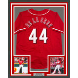 Framed Autographed/Signed Elly De La Cruz 35x39 Cincinnati Red Jersey BAS COA