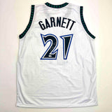 Autographed/Signed Kevin Garnett Minnesota White Jersey Beckett COA