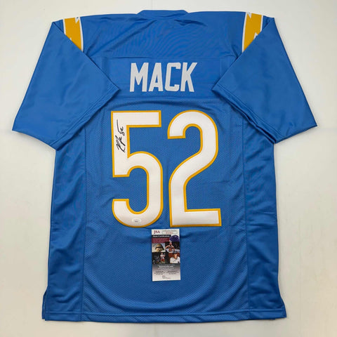 Autographed/Signed Khalil Mack LA Light Blue Football Jersey Beckett BAS COA