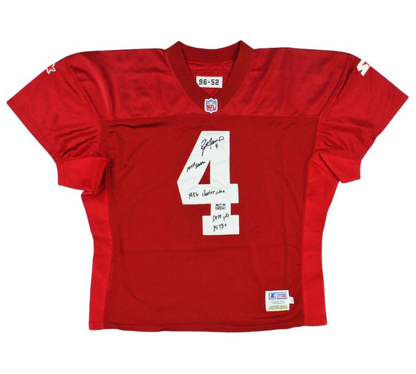 Brett Favre Signed Green Bay Packers Practice Worn Red Starter Jersey - 4 Insc