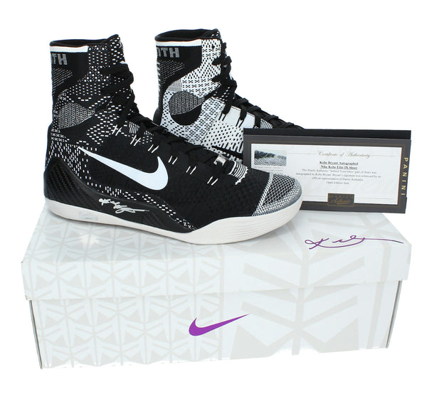 Kobe Bryant Autographed Los Angeles Lakers Nike Elite IX BHM Shoes Panini