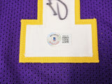 LOS ANGELES LAKERS GLEN RICE AUTOGRAPHED PURPLE JERSEY BECKETT BAS QR 215768
