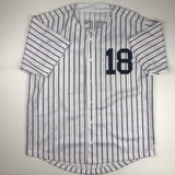 Autographed/Signed DON LARSEN New York Pinstripe Jersey JSA COA Auto
