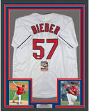 FRAMED Signed SHANE BIEBER 35x39 Cleveland White Jersey JSA COA Auto