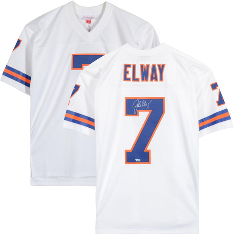 John Elway Denver Broncos Autographed Mitchell & Ness White Replica Jersey