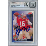 Joe Montana Autographed/Signed 1991 Score #1 Slab Trading Card Beckett 49935