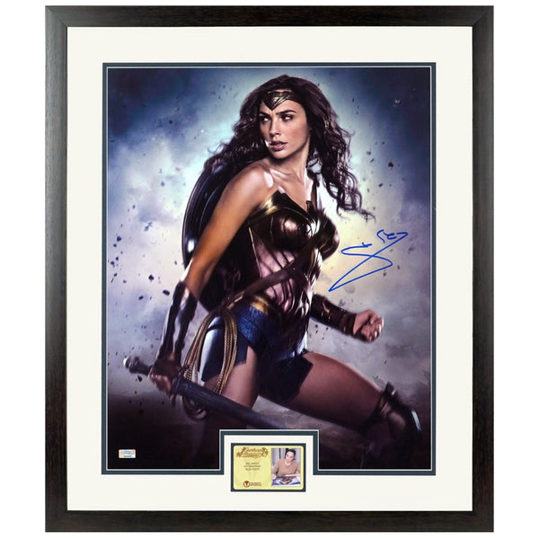 Gal Gadot Autographed 2016 Batman vs Superman Dawn of Justice 16x20 Framed Photo