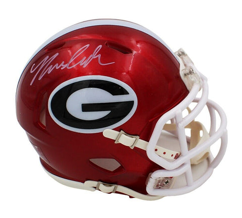 Nolan Smith Signed Georgia Bulldogs Speed Flash NCAA Mini Helmet