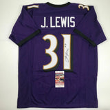 Autographed/Signed JAMAL LEWIS Baltimore Purple Football Jersey JSA COA Auto