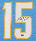 Ladd McConkey Signed Las Angeles Chargers 35"x43" Framed Jersey (Beckett) W.R.