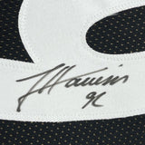 FRAMED Autographed/Signed JAMES HARRISON 35x39 Pittsburgh Black Jersey COA