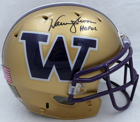 Warren Moon Autographed Gold Authentic Full Size Helmet Washington HOF 06 MCS