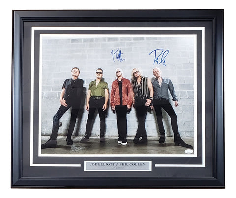 Joe Elliott Phil Collen Signed Framed 16x20 Def Leppard Photo JSA ITP