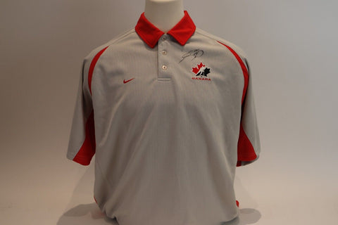Joe Sakic Autographed Canada Nike Golf Shirt (JSA COA)