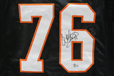 Warren Sapp Autographed/Signed College Style Black XL Jersey Beckett 39338